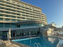 The hotel from the pool deck