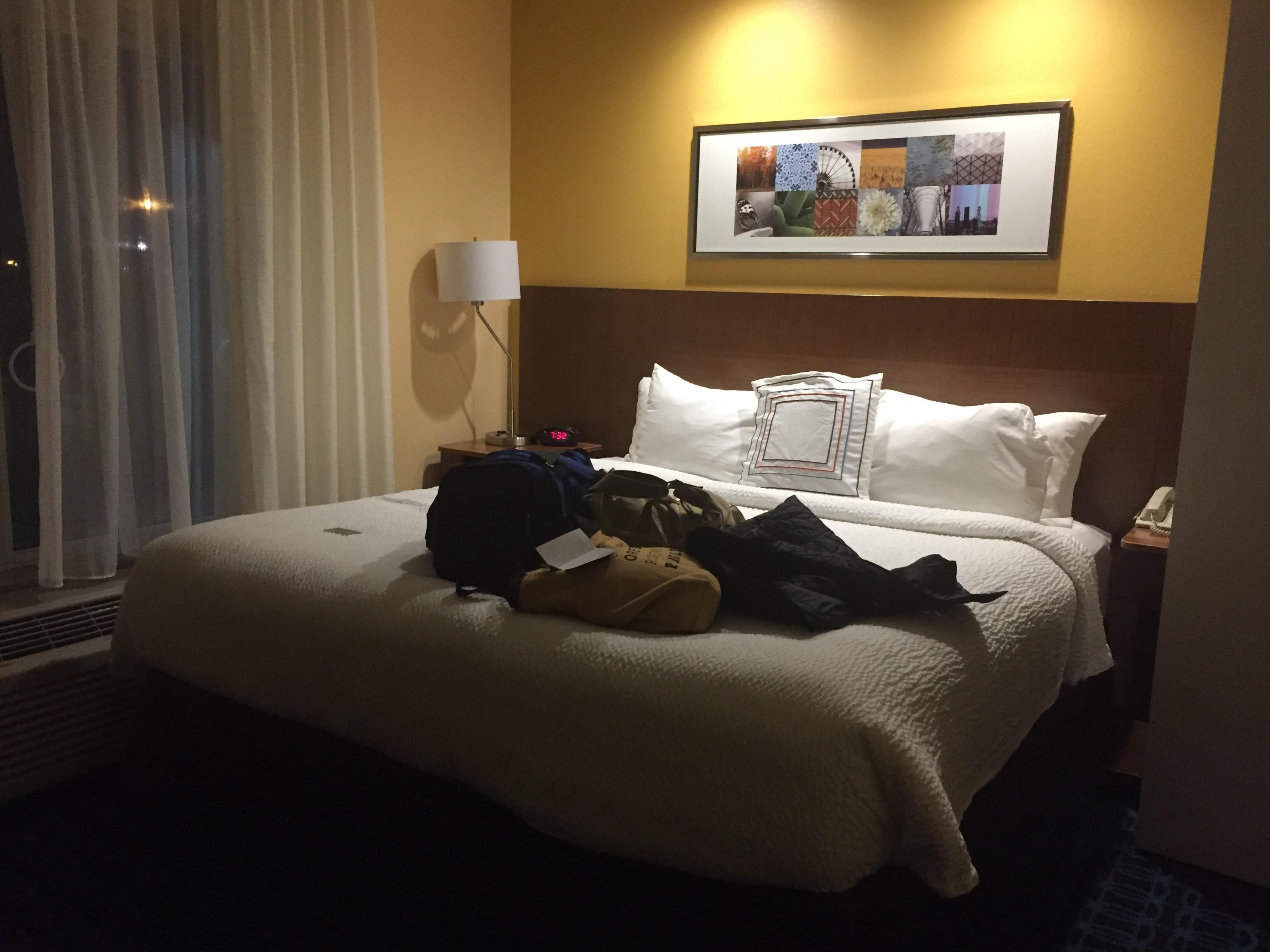 Very soft King size bed (I like firm beds thought) in separate area