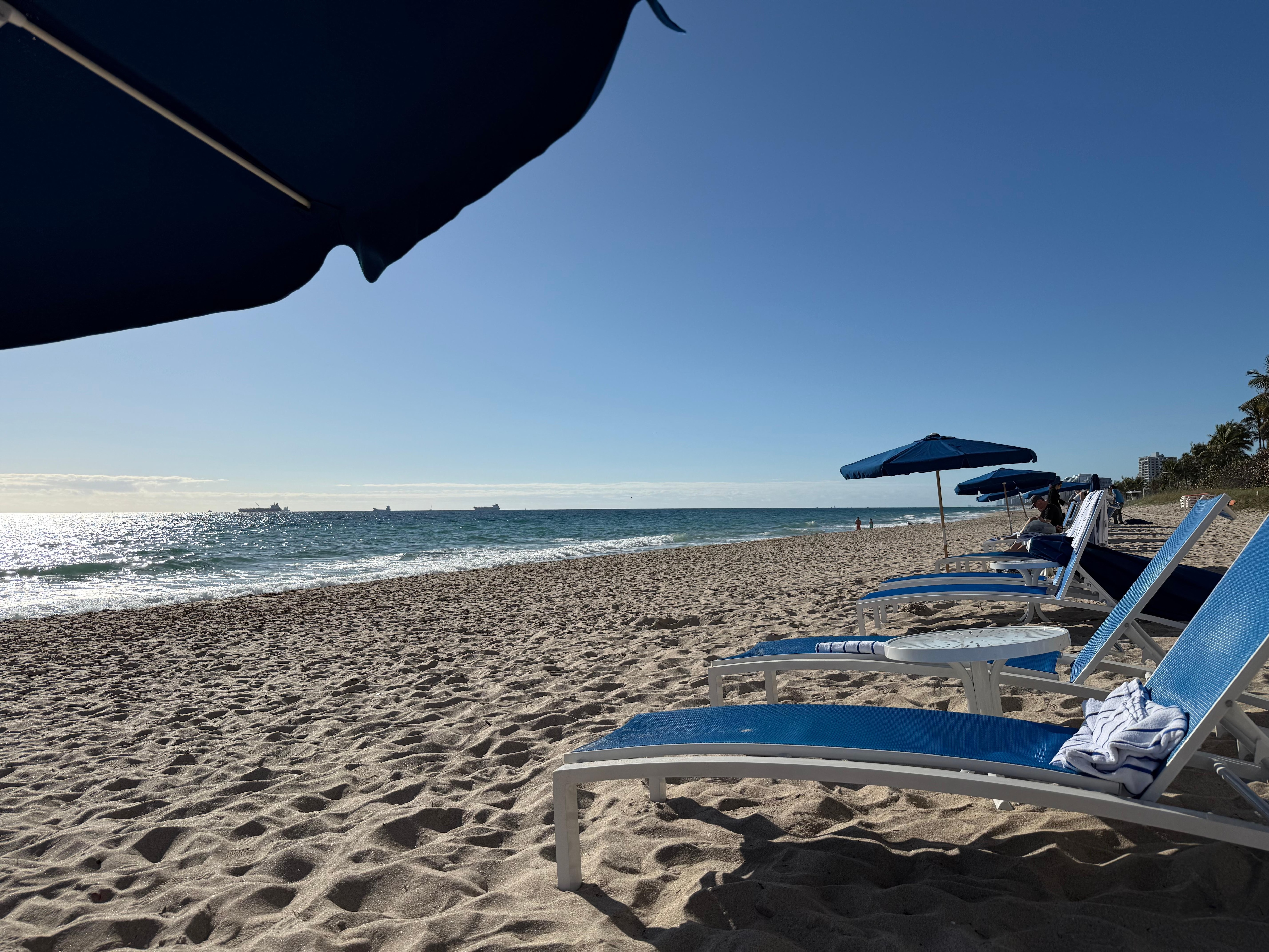 As soon as we stepped onto the beach, we were offered chairs, towels, an umbrella, and food & beverages. 