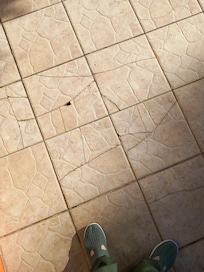 Quite a lot of cracked tiles in public areas.