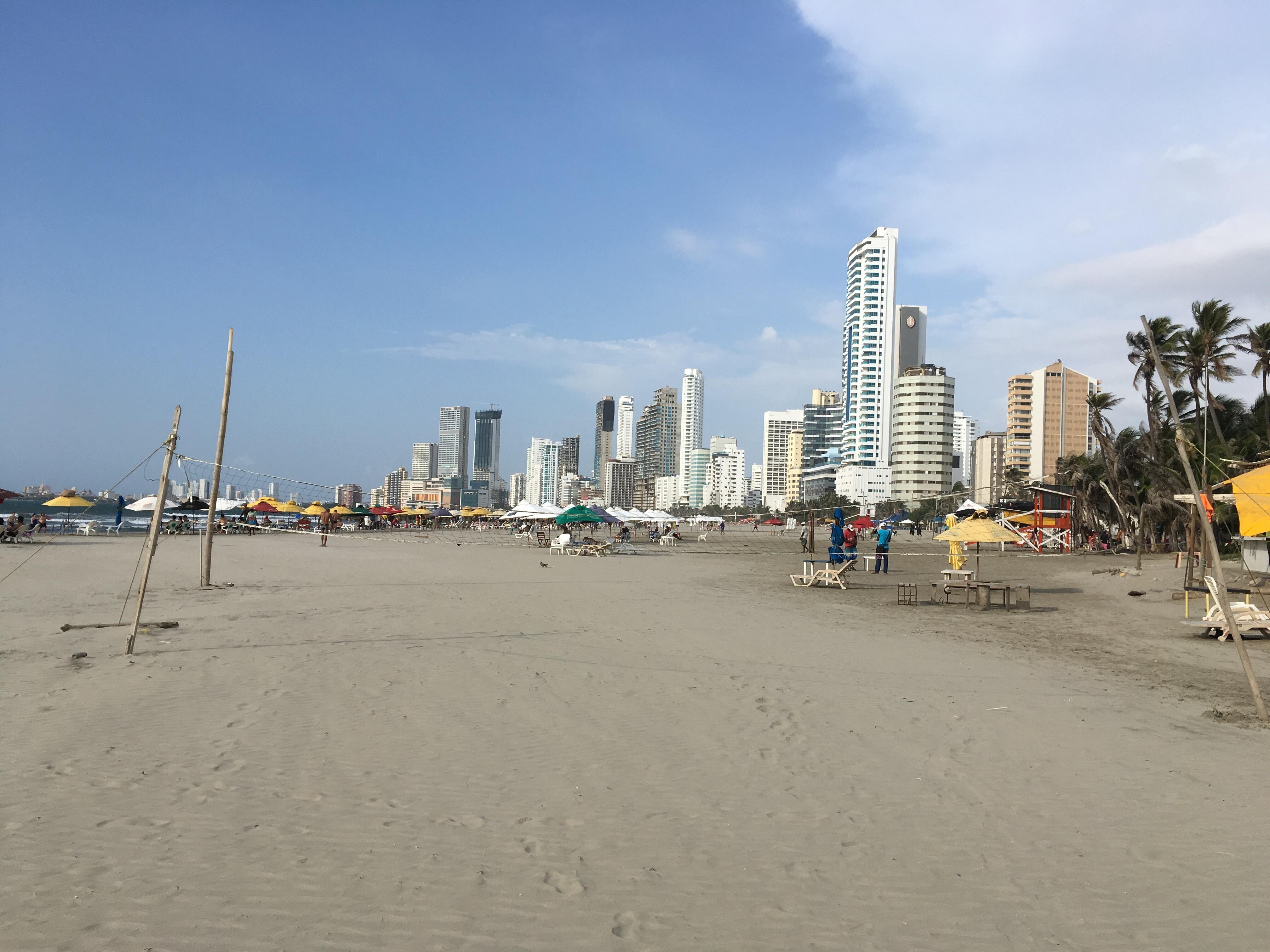 On beach