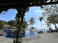 Beautiful swimming pool overlooking the sea