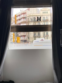 Window covered with a thin pannel but you can hear everything outside!