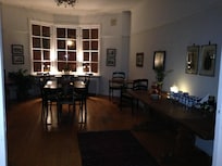 The breakfast room also provides coffee, tea, fruit and cookies all day long, and there is a microwave oven and fridge for joint-use, too
