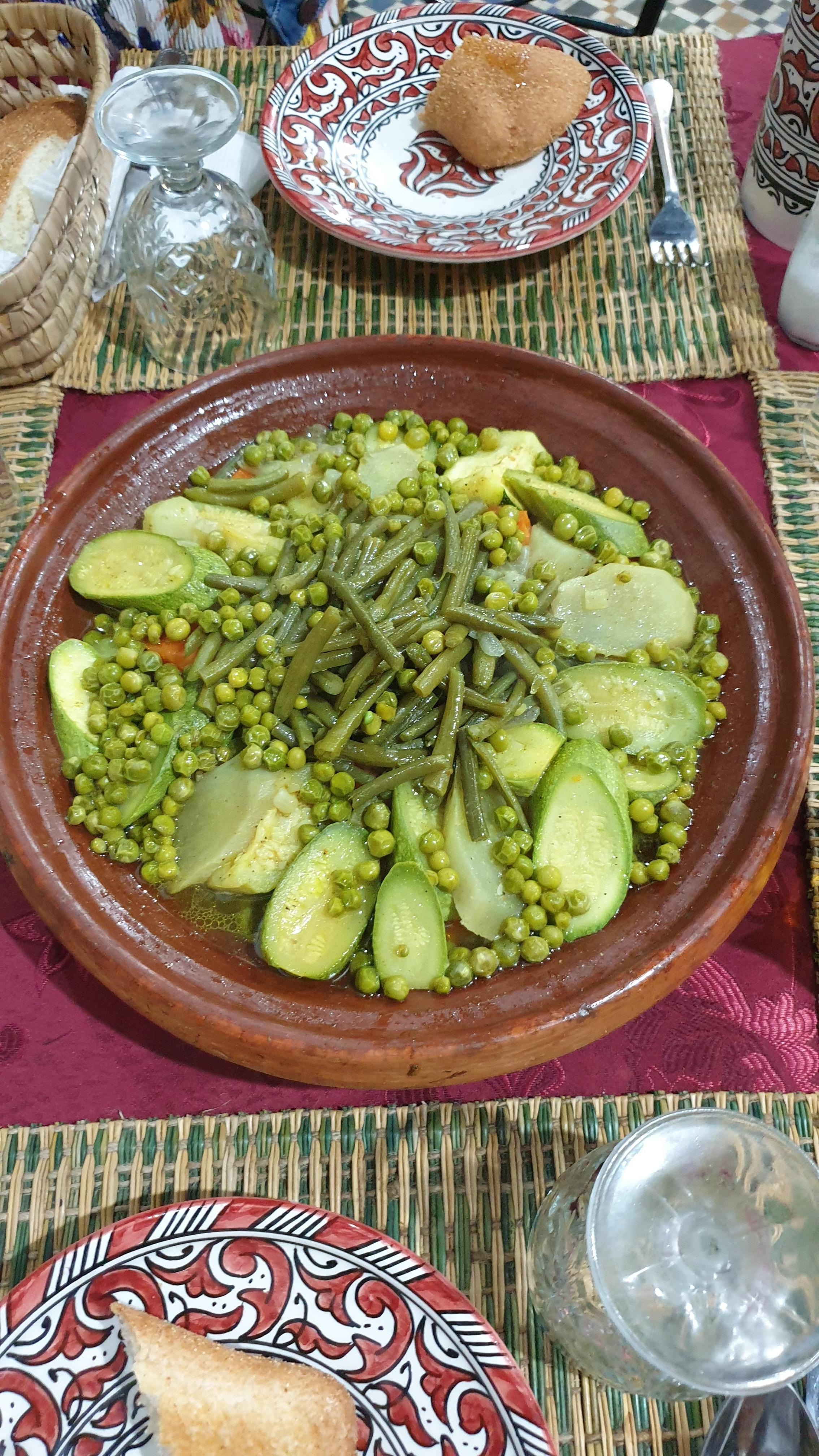 The vegetarian tagine dinner served on out arrival (prebooked)