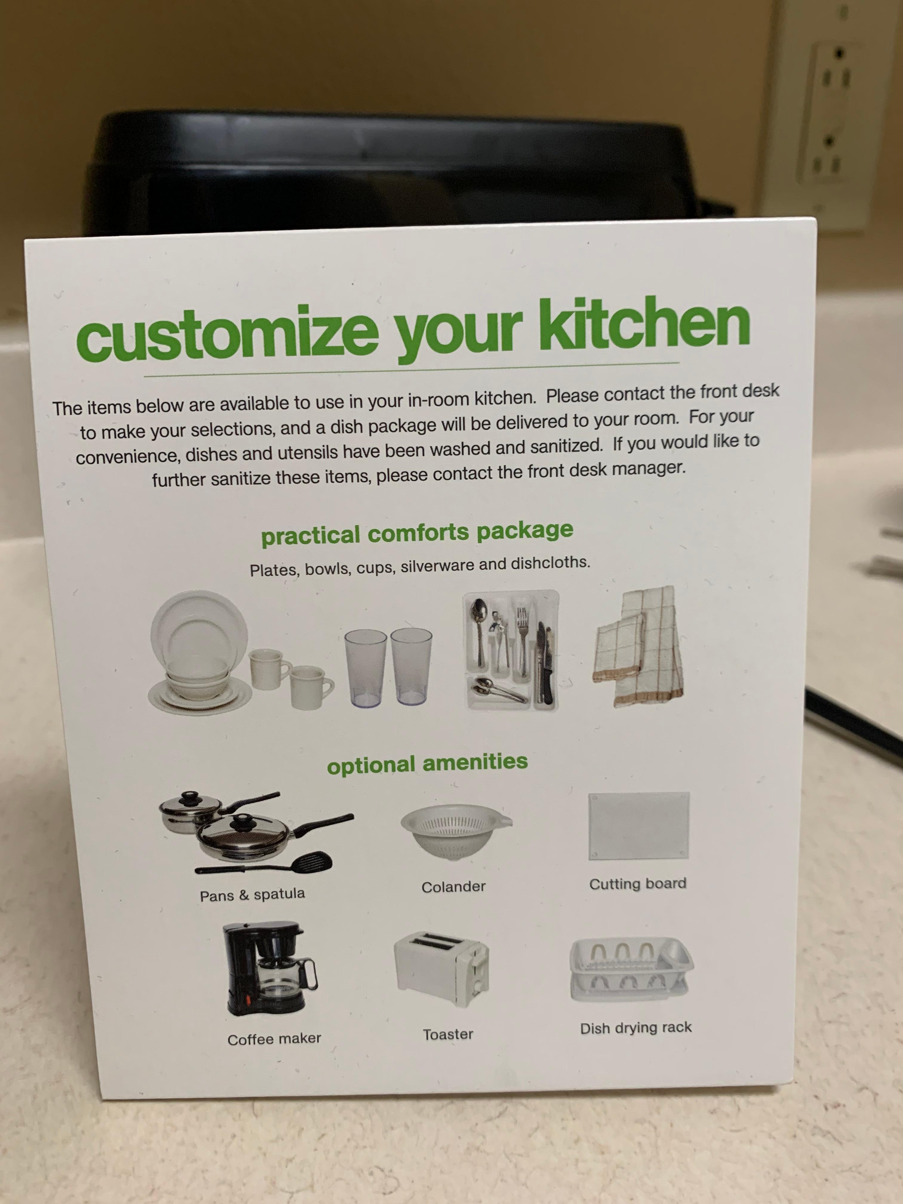 Had to order kitchenette supplies. 