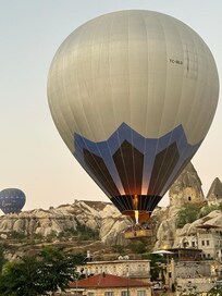 View from terrace of Hot air balloons