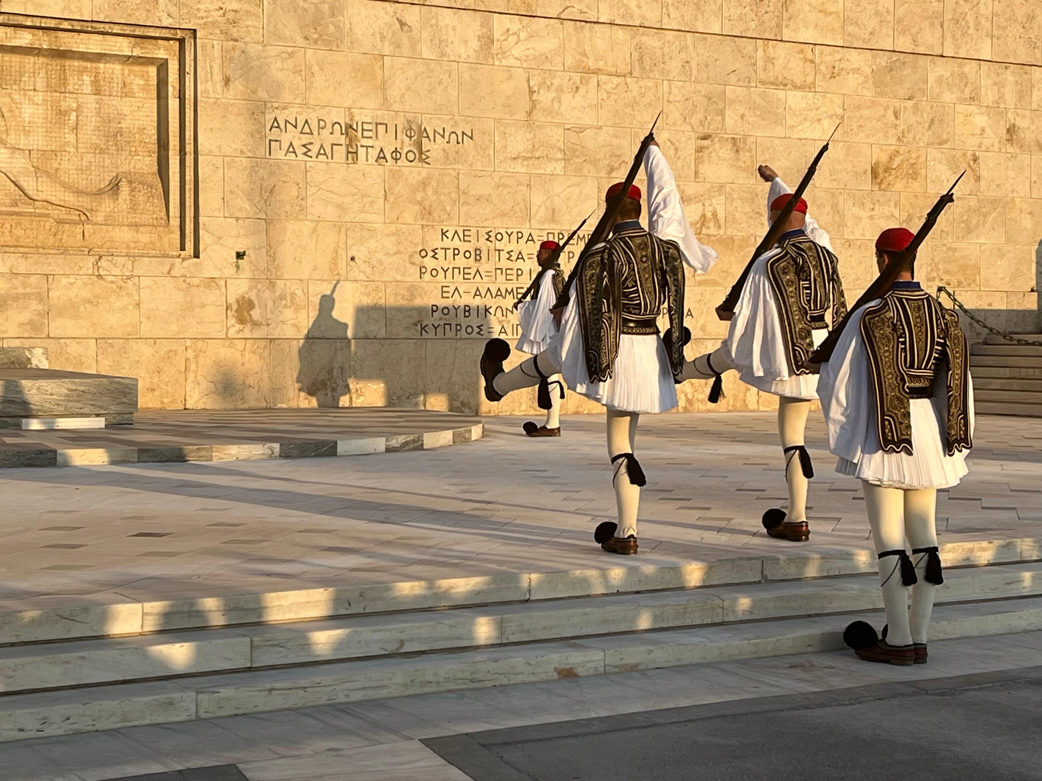 Changing of the guard about 10 minutes from hotel in central Sntygma square