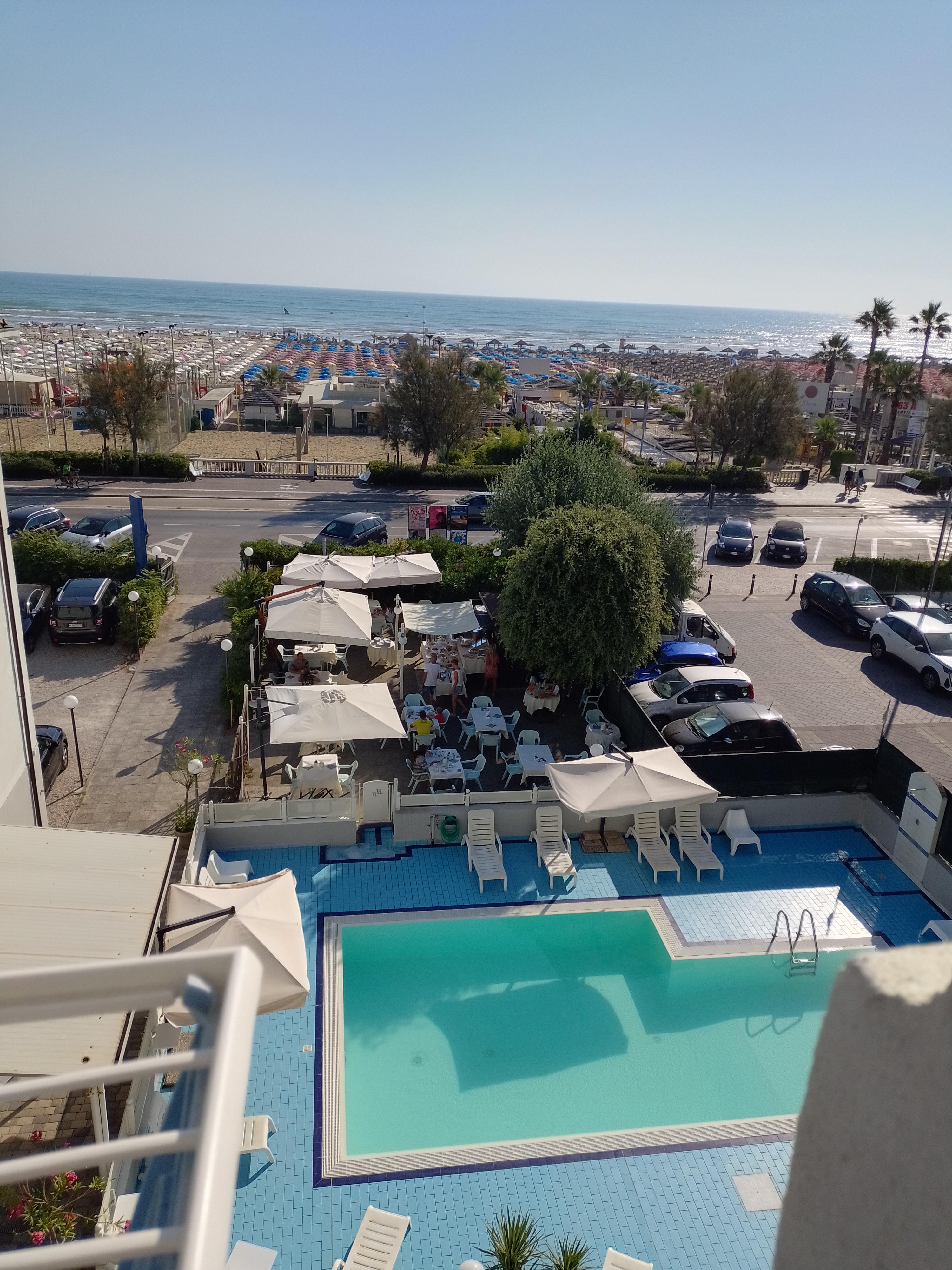 The hotel pool and the sea