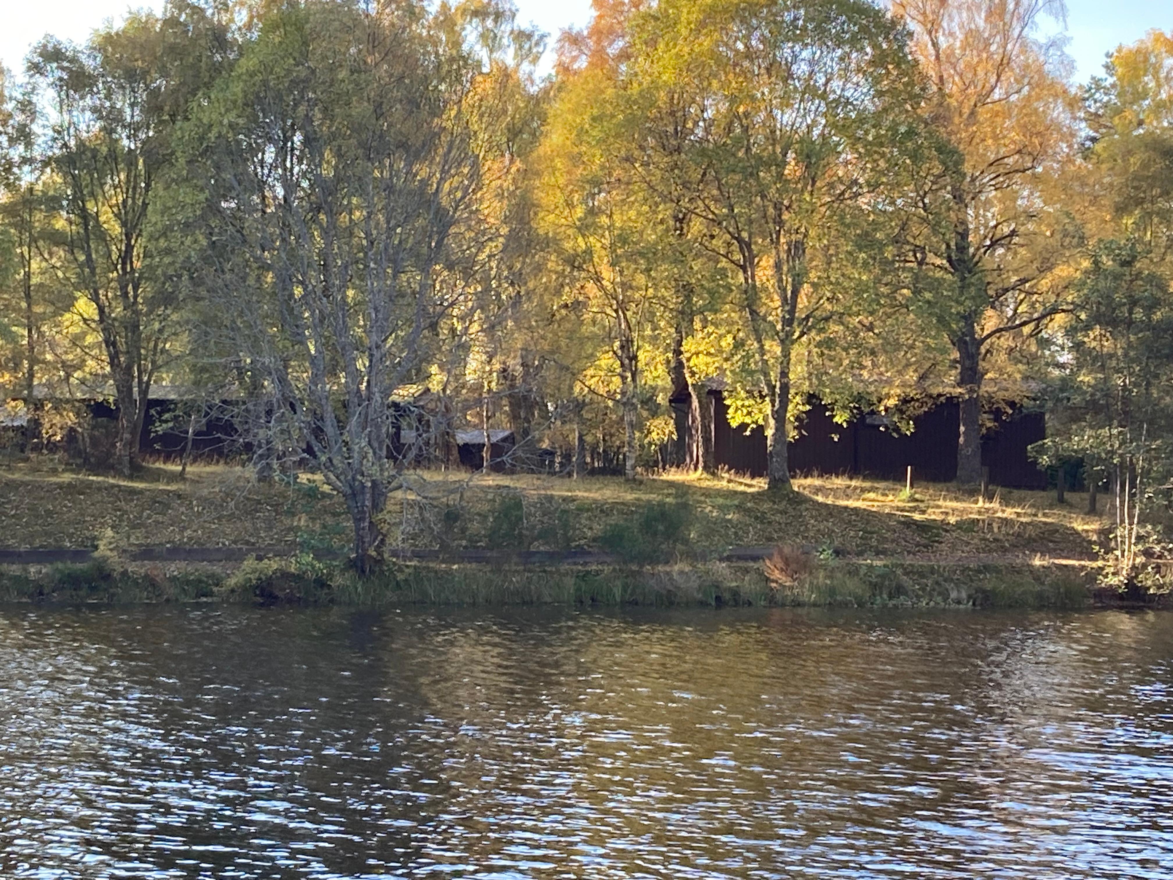 The loch which the lodges are situated around 