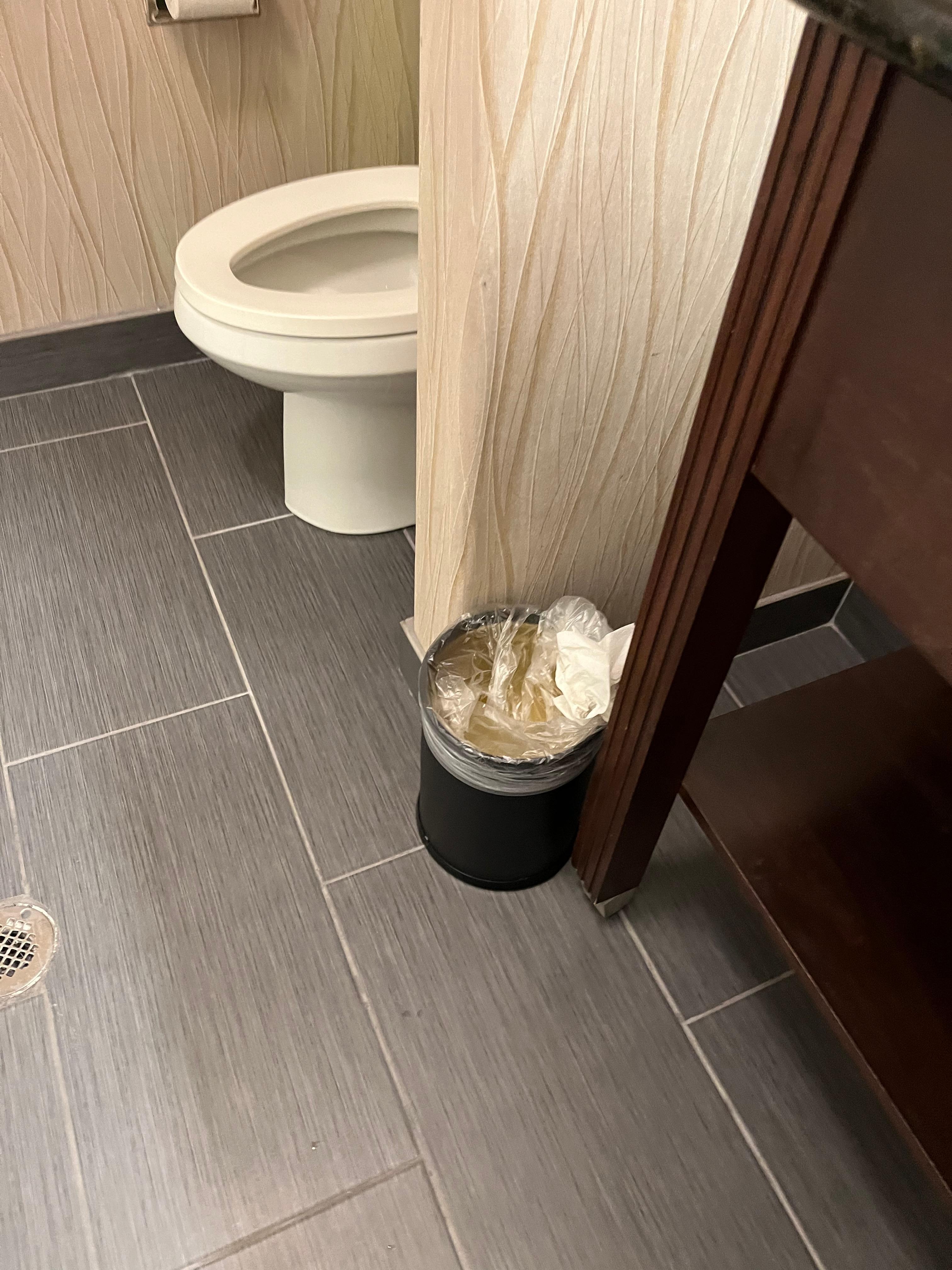 Trash in can