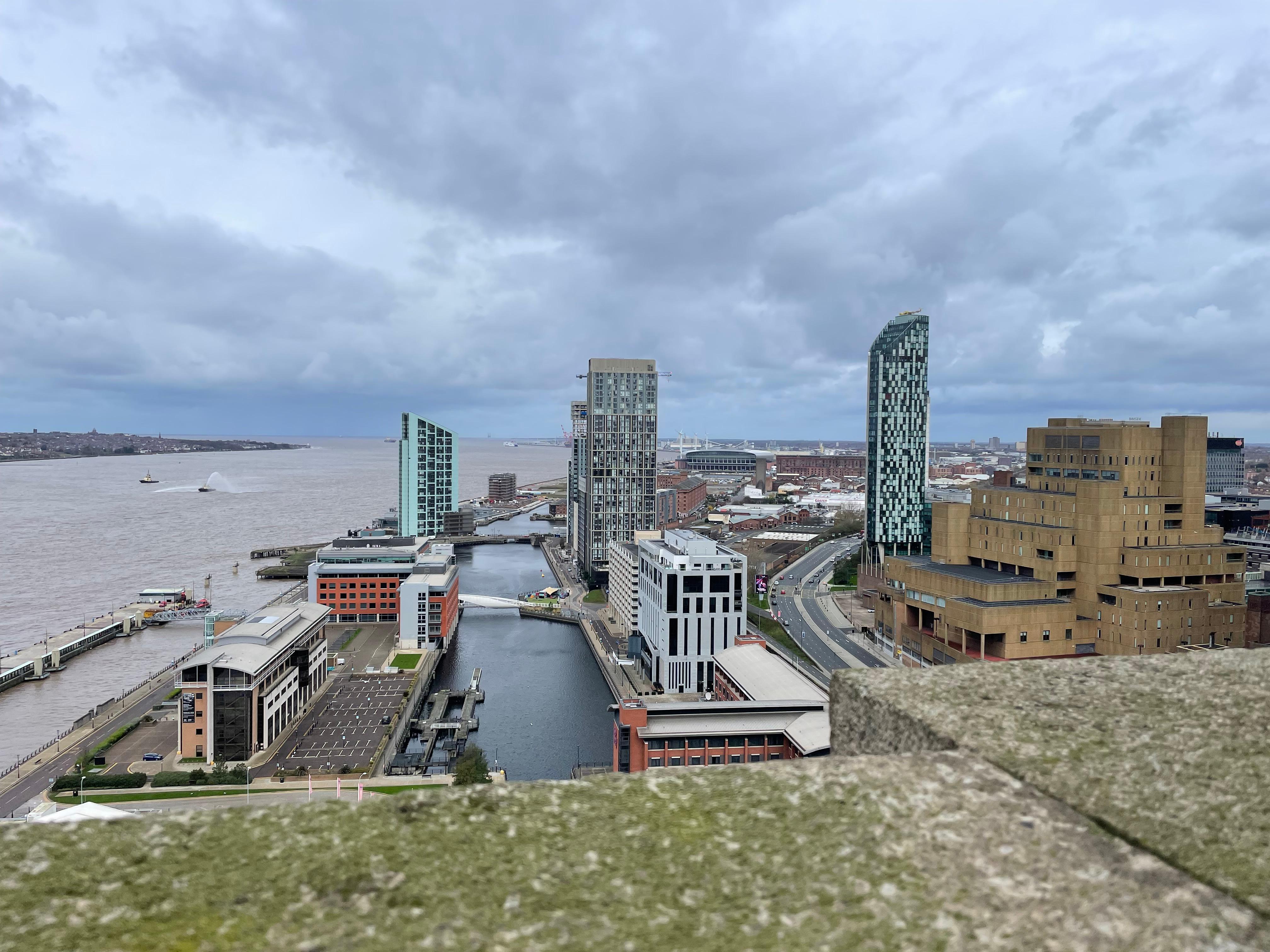 View from The liver building towards apartment 