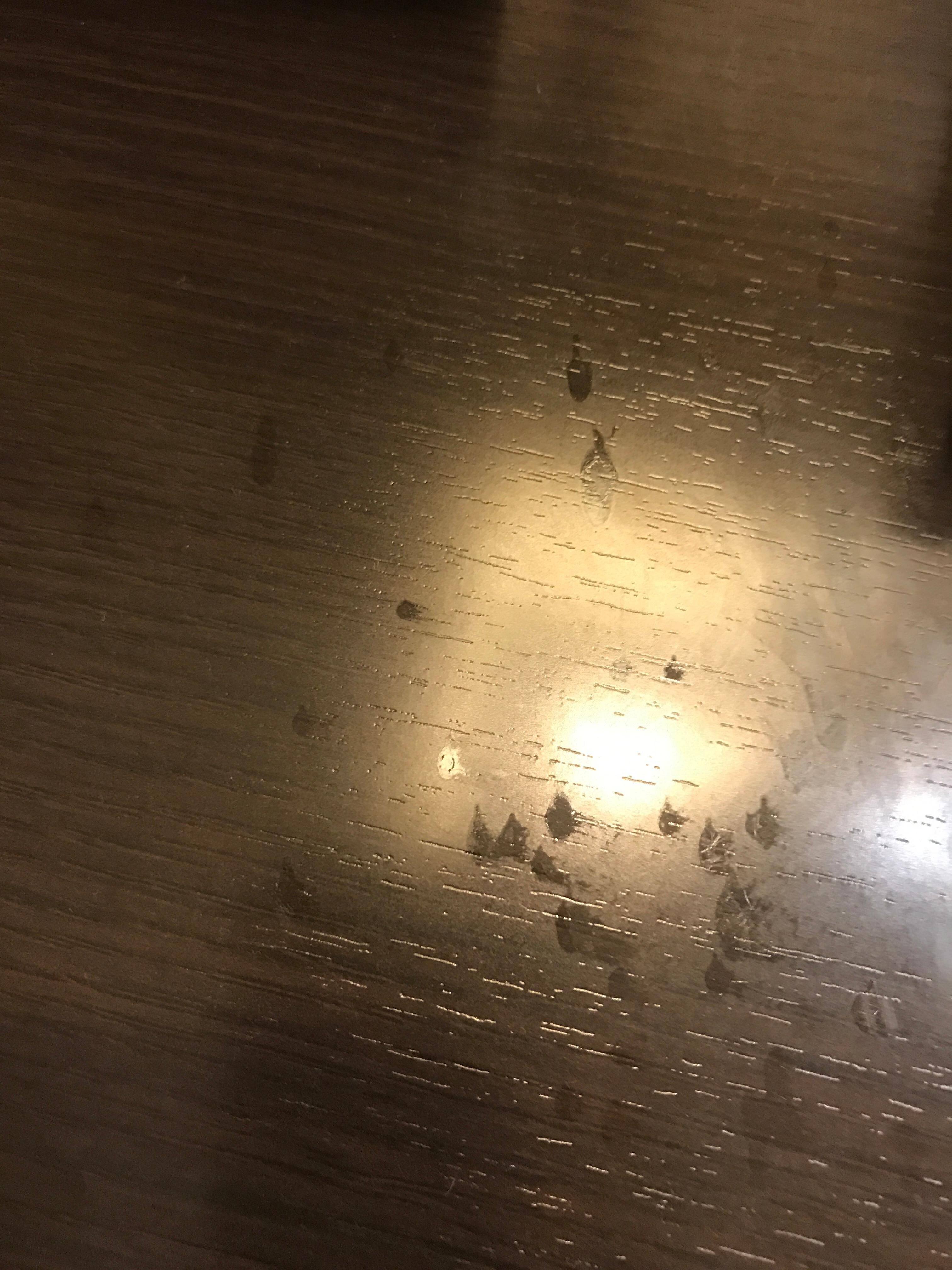 stain on the side table