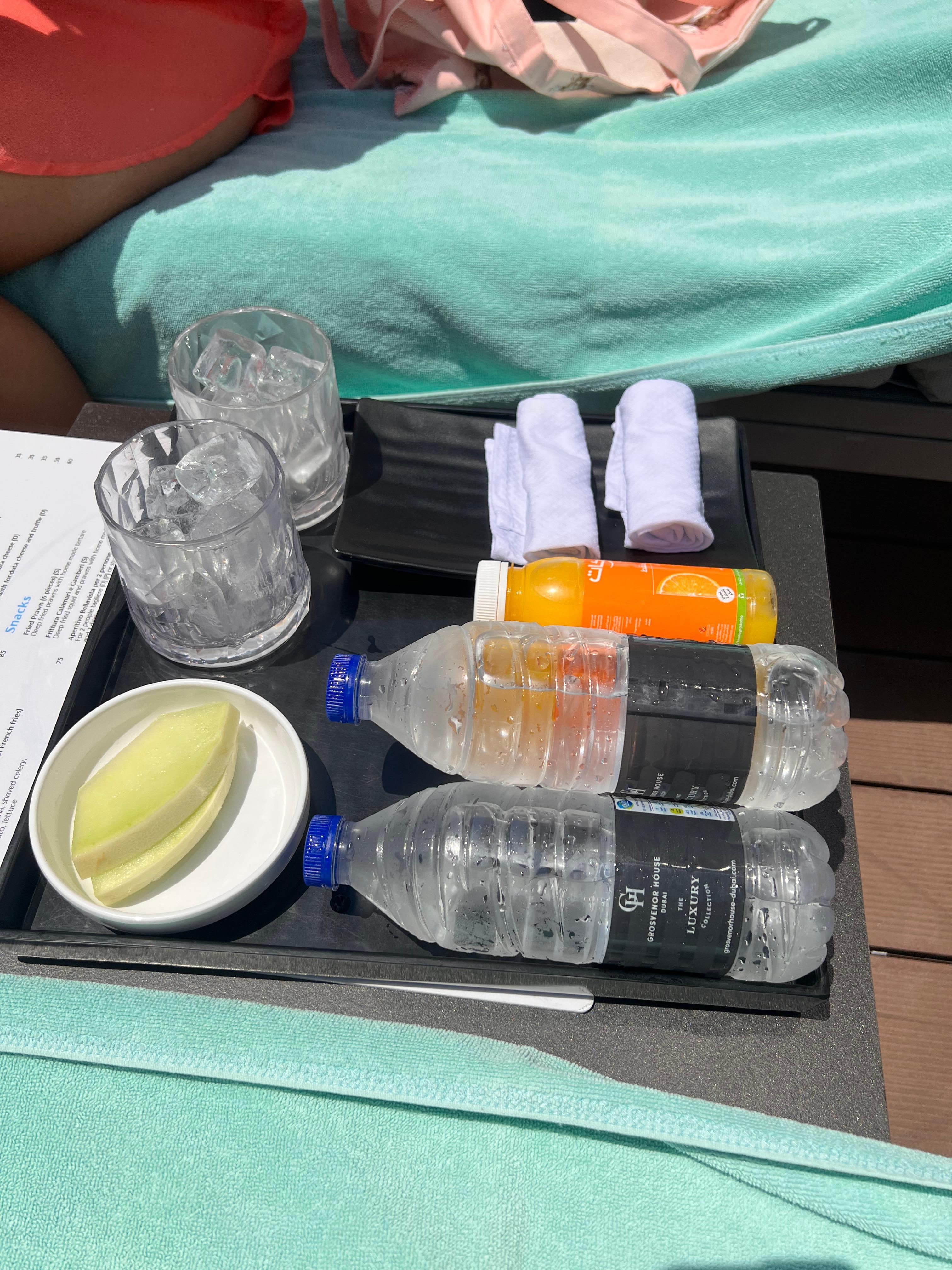 Refreshments by the pool