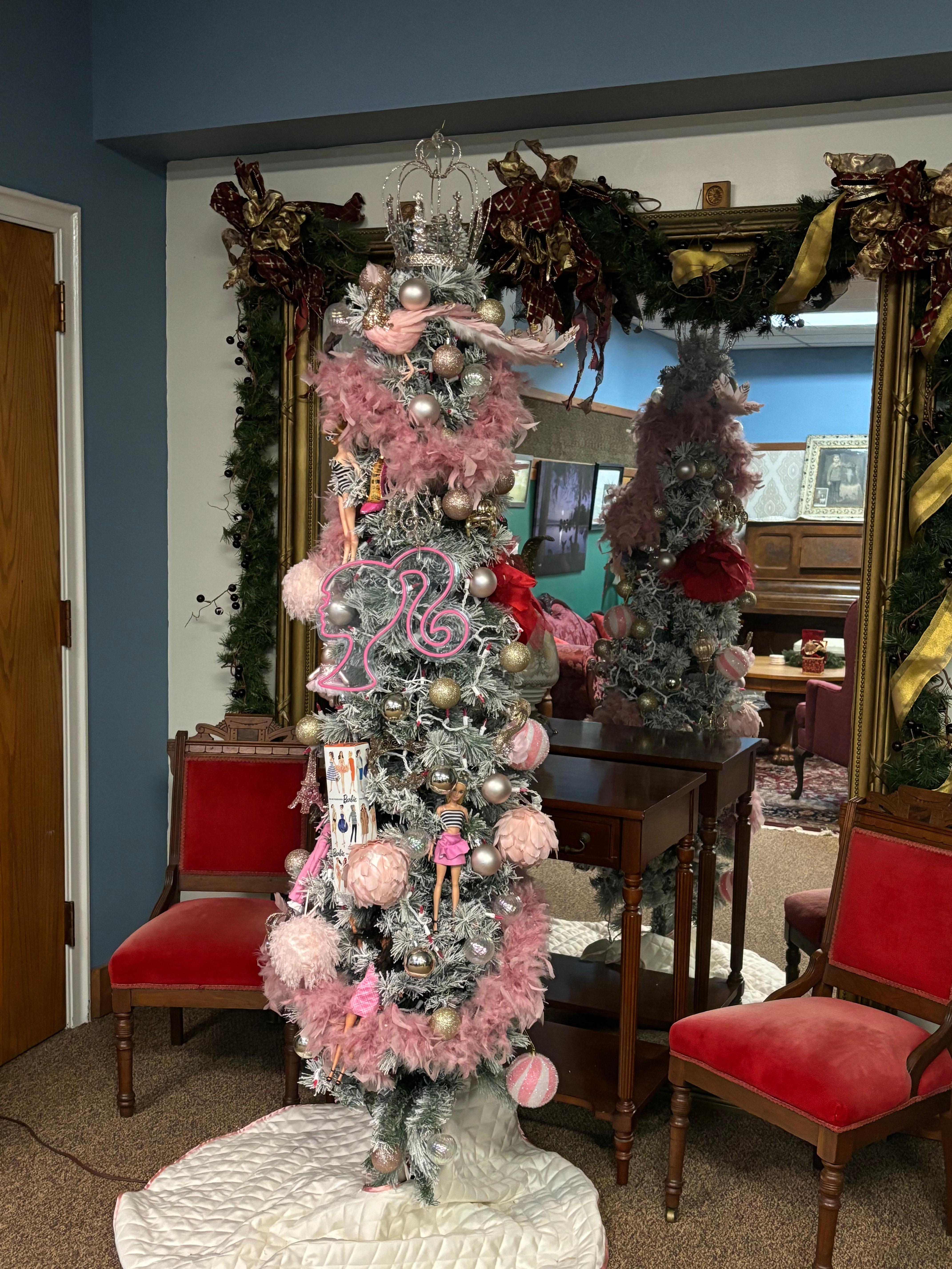 The “Barbie” tree in the dining room.