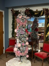 The âBarbieâ tree in the dining room.