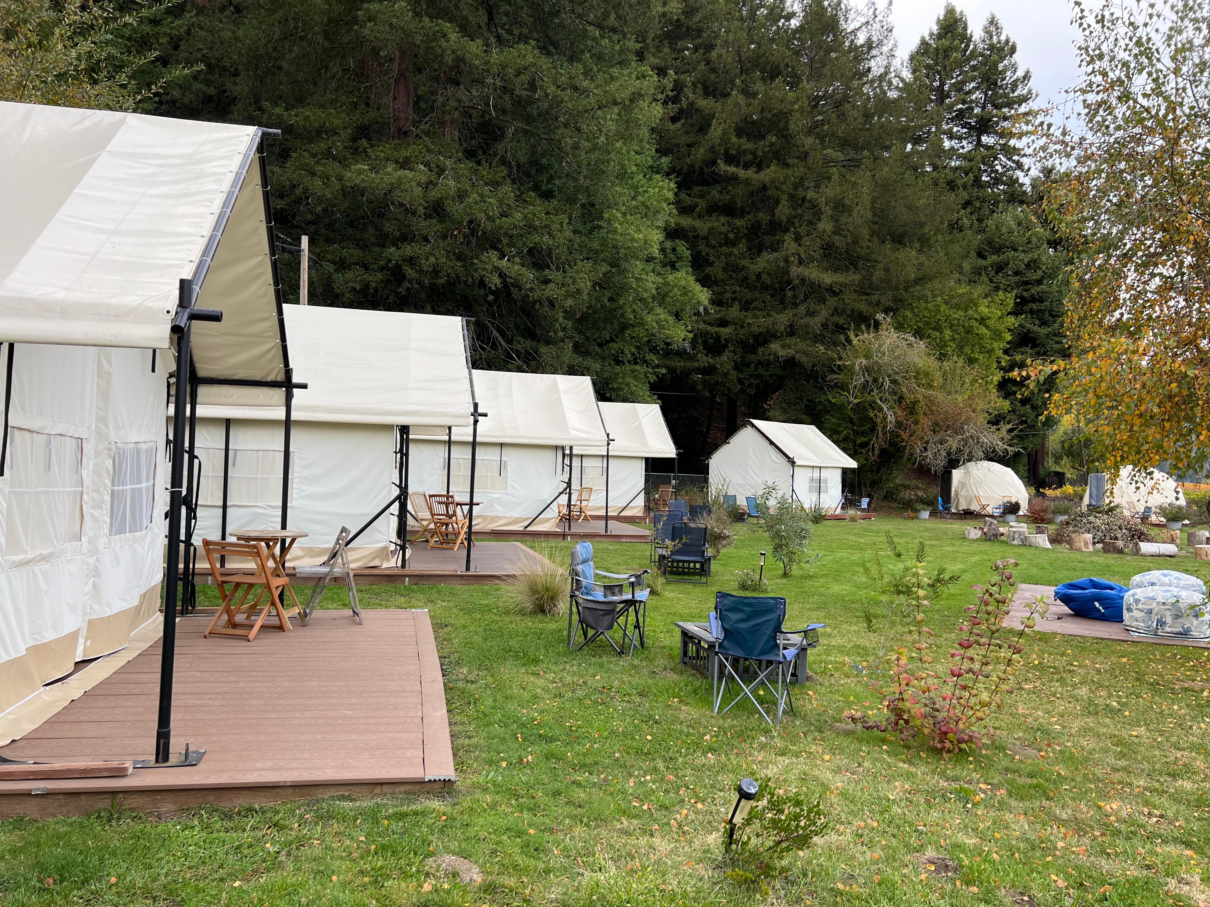 View of tent layout