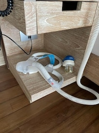 Housekeeping place my cpap mask with mozzie repellent.