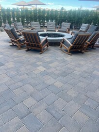 Fire pit by the pool