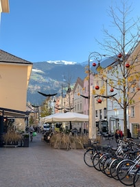 This charming street is steps from the hotel.