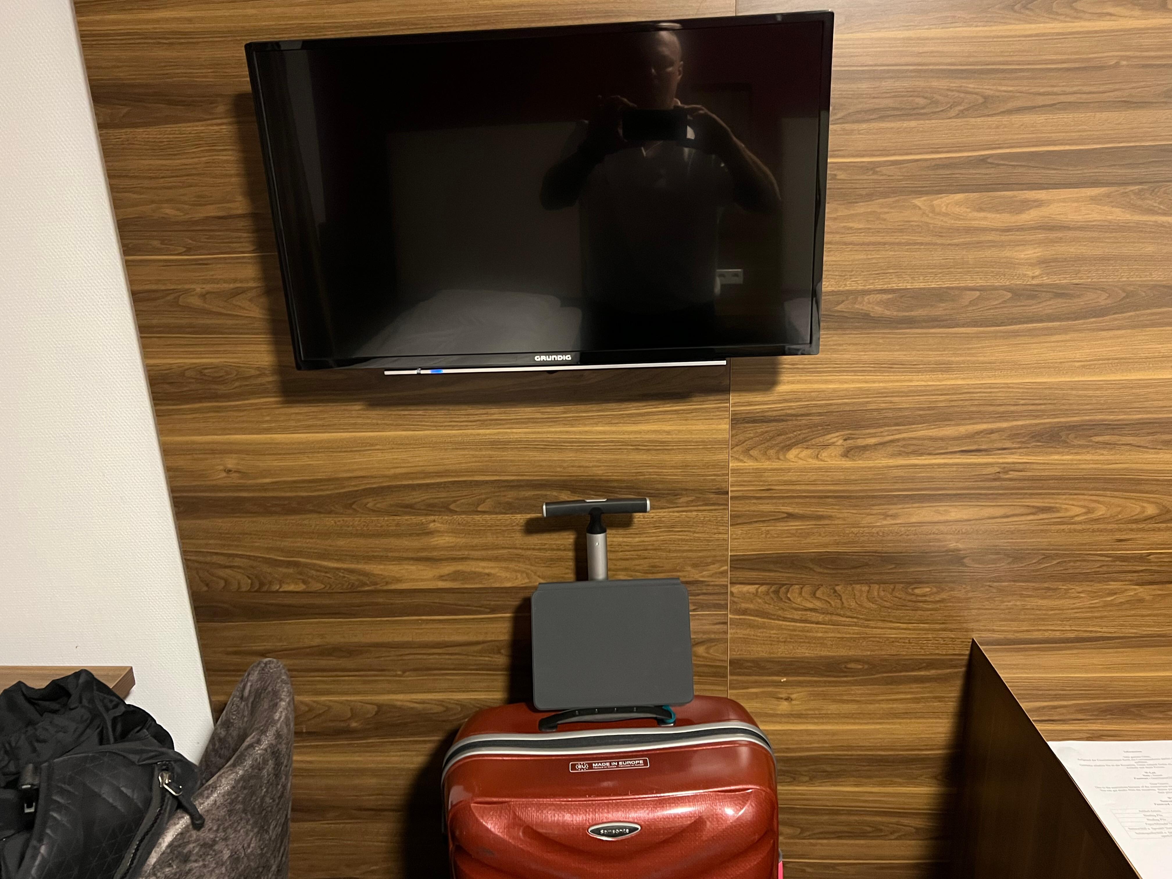 Look at the size of the TV compared to my tablet