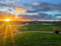 View leaving the front door of the lakeside villa