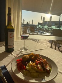 View of sunset from the hotel dinner