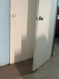 Doors don’t shut or latch and rotten wood doors. Paint doesn’t match.