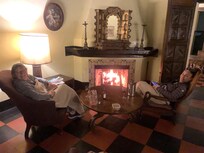 Feu de cheminée dans notre chambre