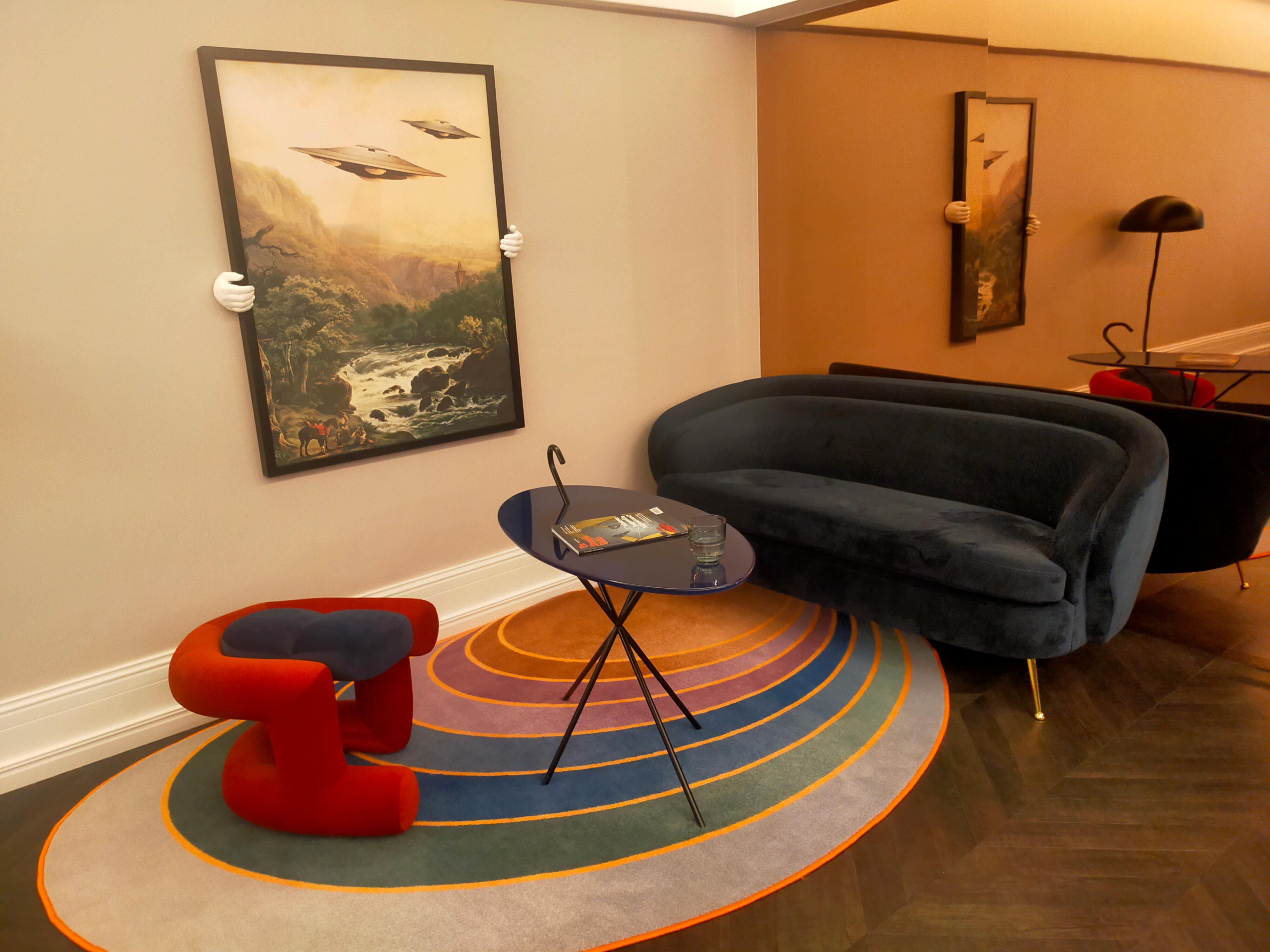 The lounge area with the quirky décor. 