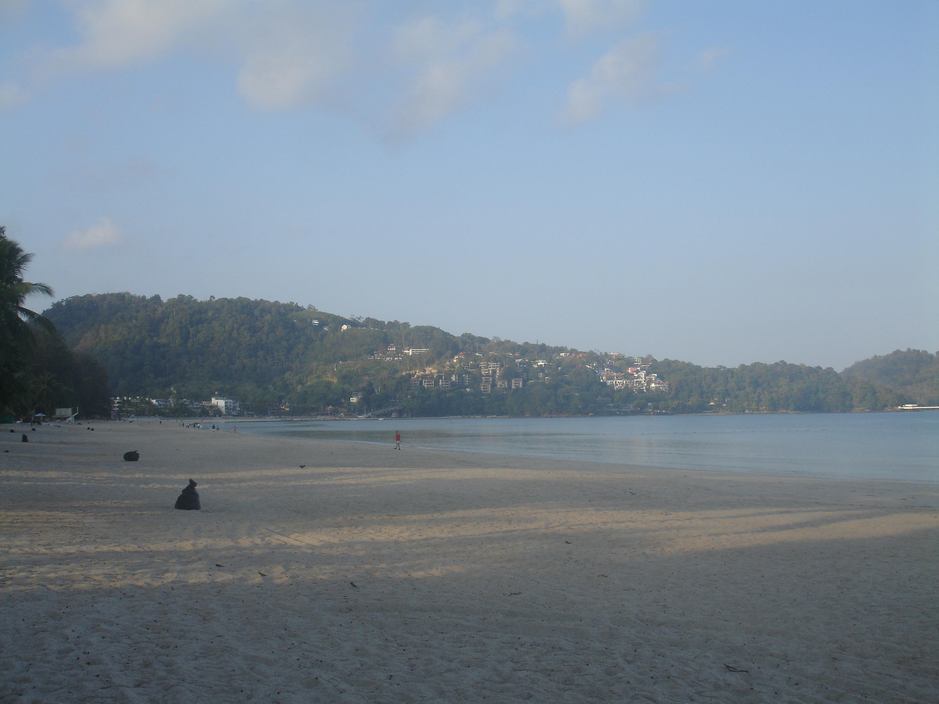 Patong beach a minute walk away.