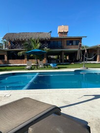 Pool and restaurant