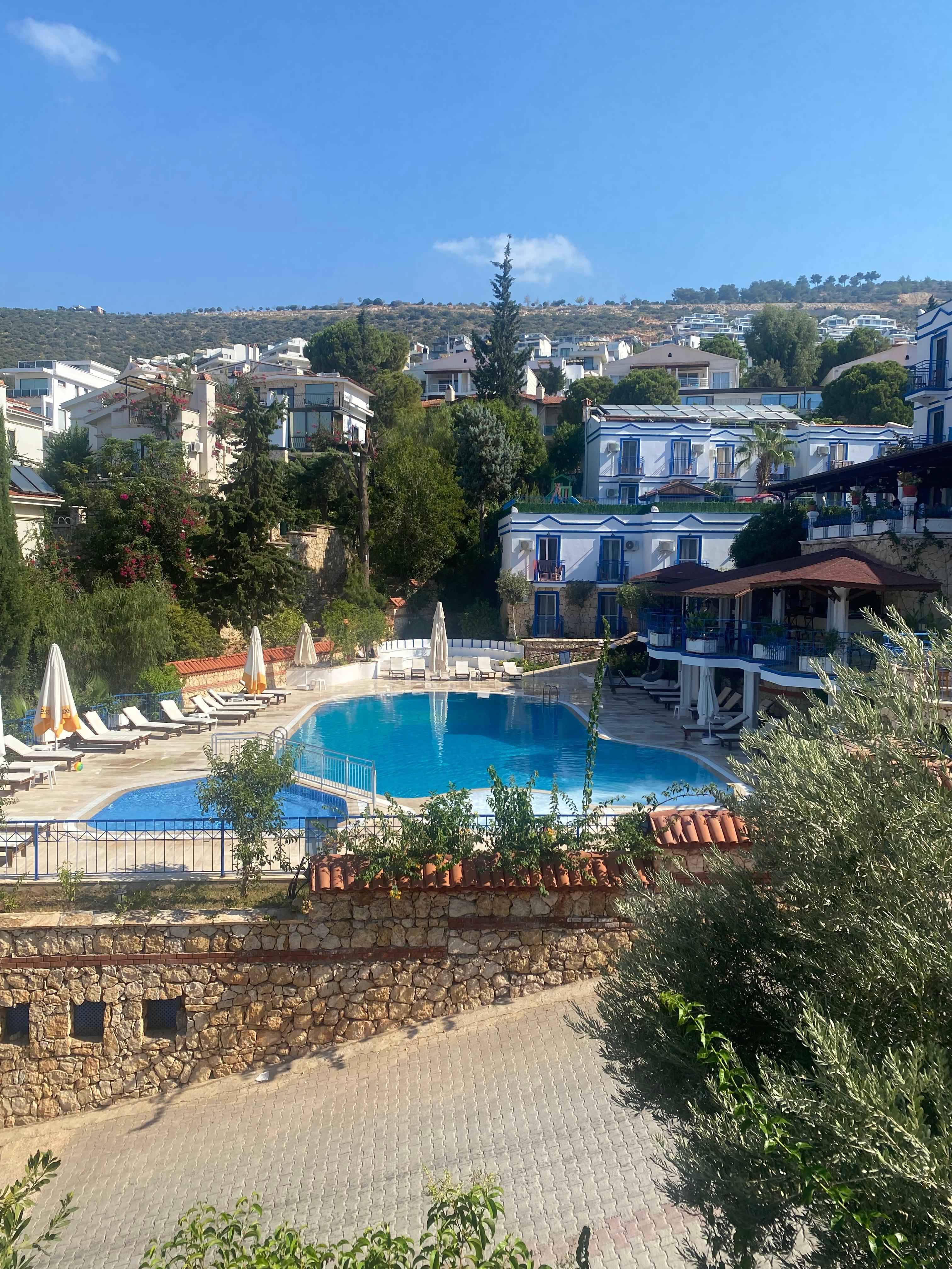 View from penthouse apartment to pool