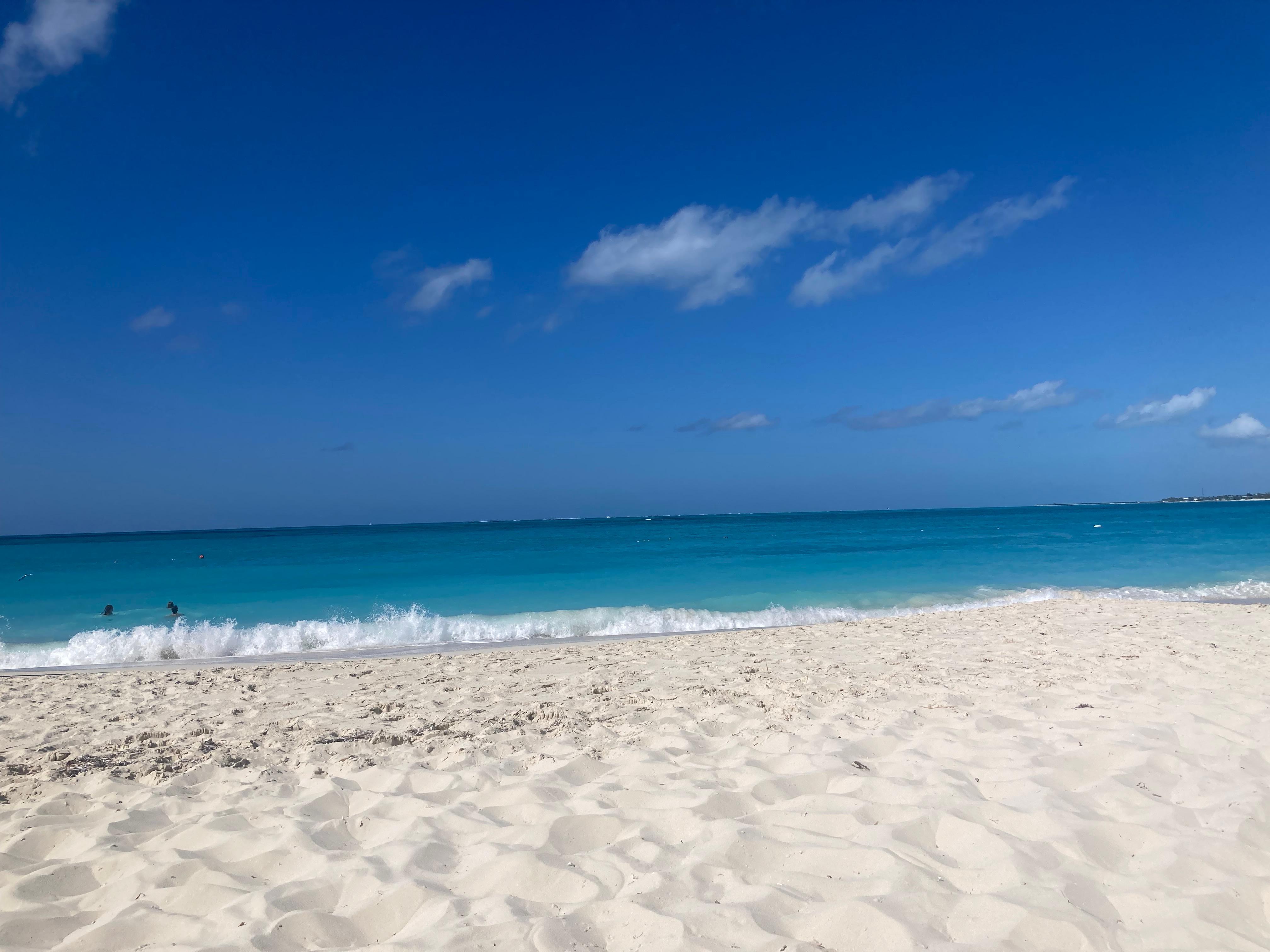 Grace Bay Beach where we had lounge chairs and umbrella. Outstanding beach in the world as advertised. 