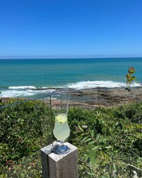 View from pool, and a very tasty caipirinha prepared by Fabiano