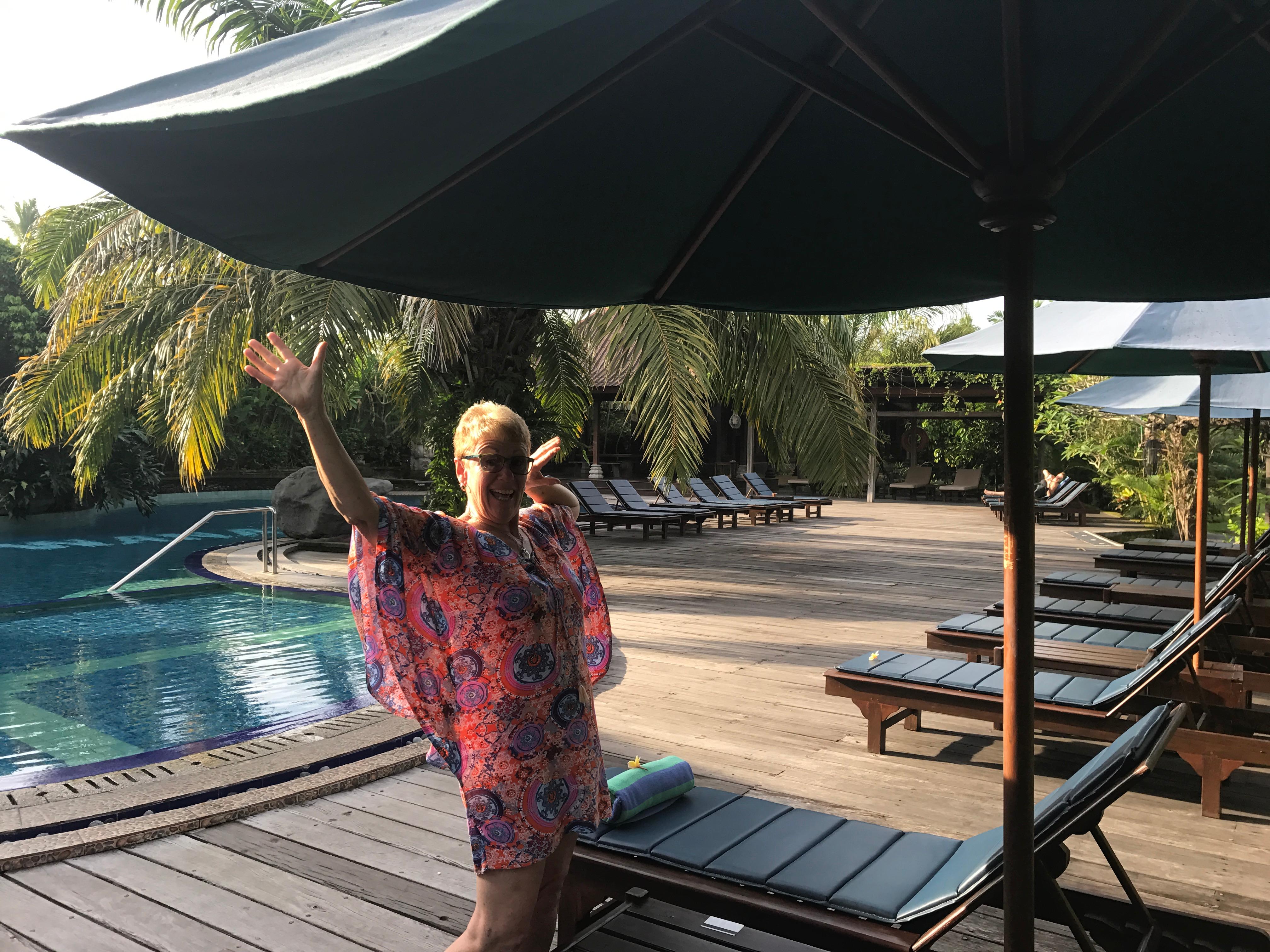 Relaxing poolside 