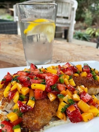 Dinner at the Night Owl’s special. A huge piece of rock fish. Amazingly prepared and super fresh.