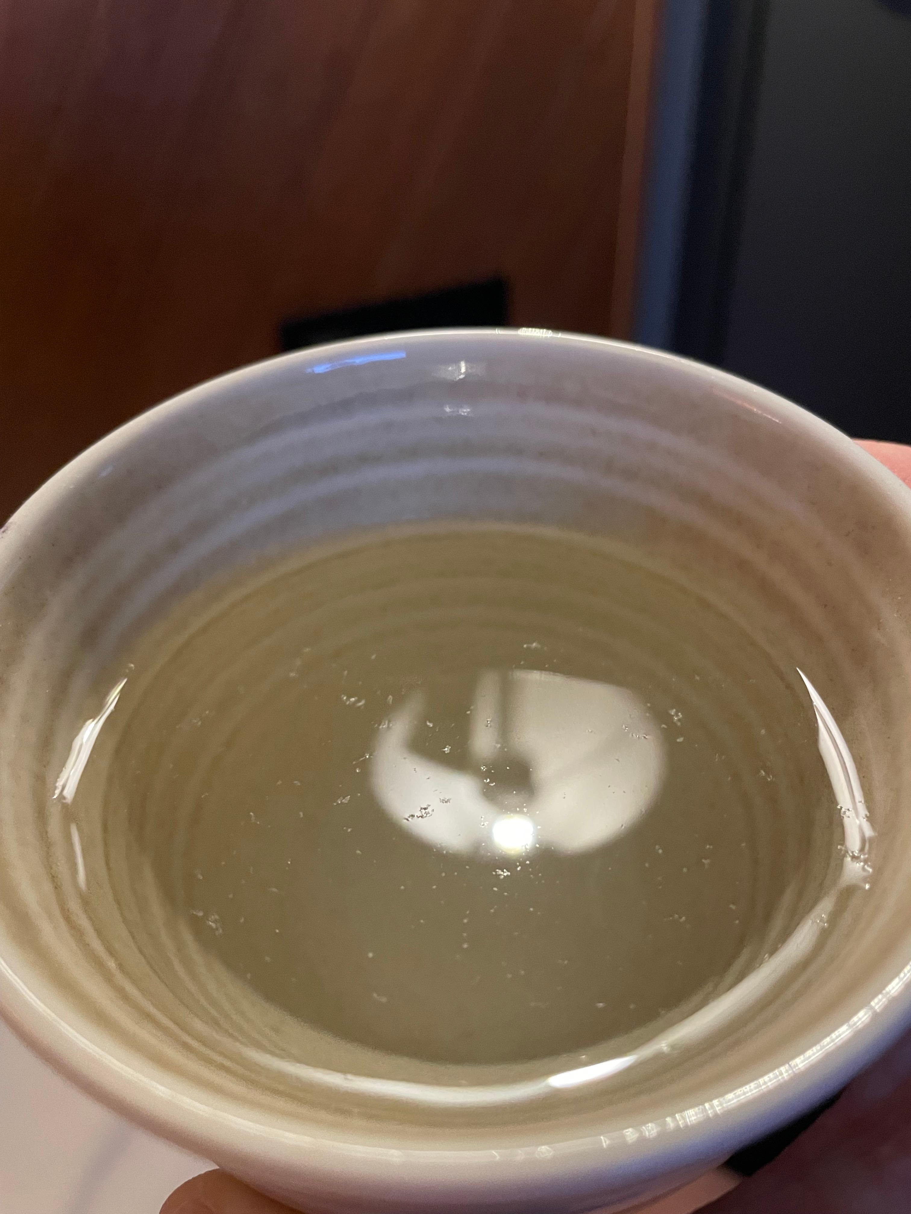 A cup of water in the room after half an hour or so.