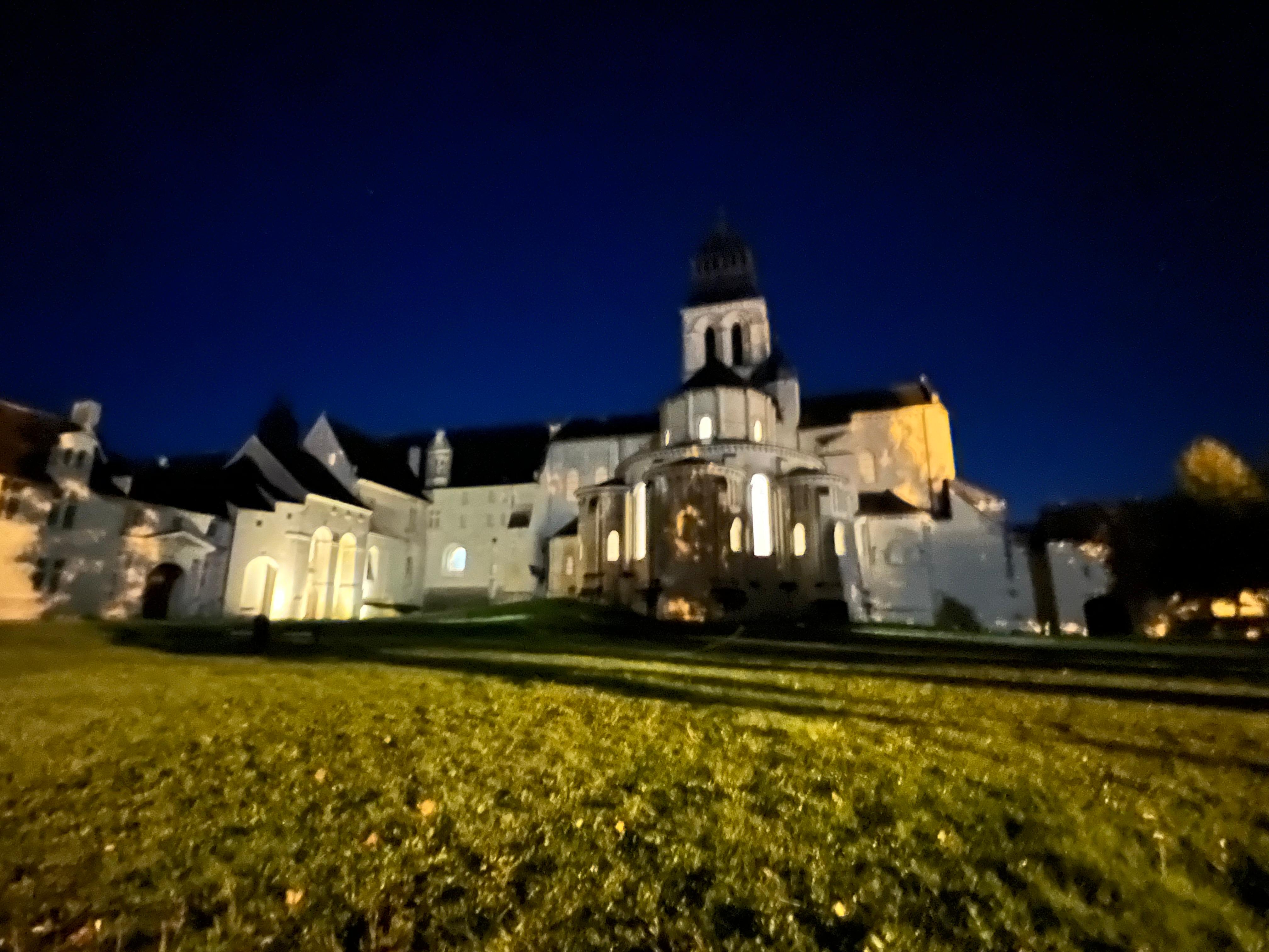 The Abbey at night.