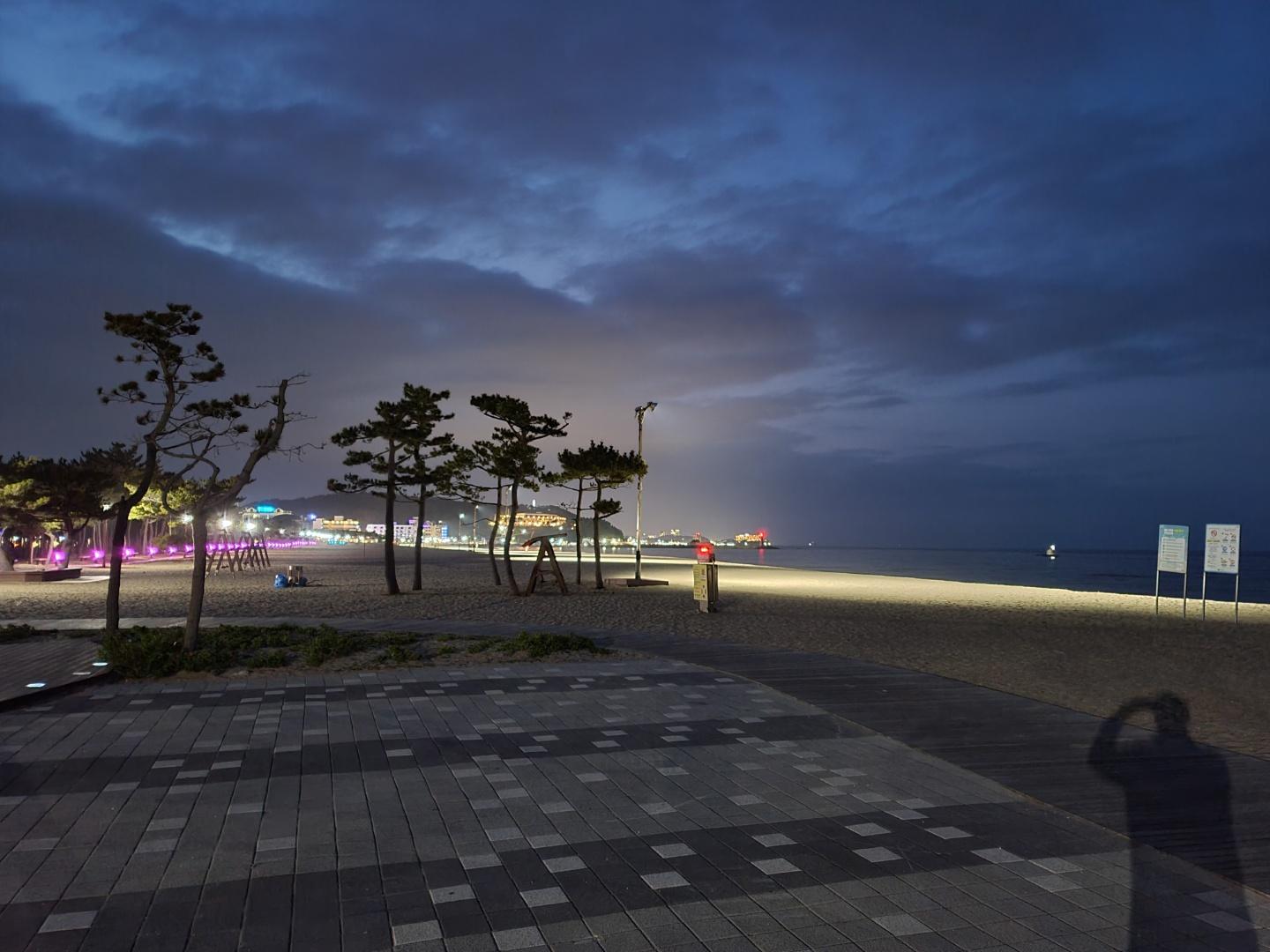 Walking around nearby the hotel at night