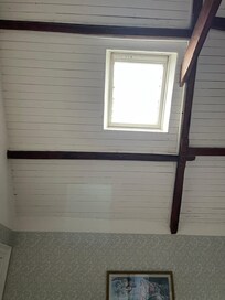 Bedroom skylight with lots of cobwebs