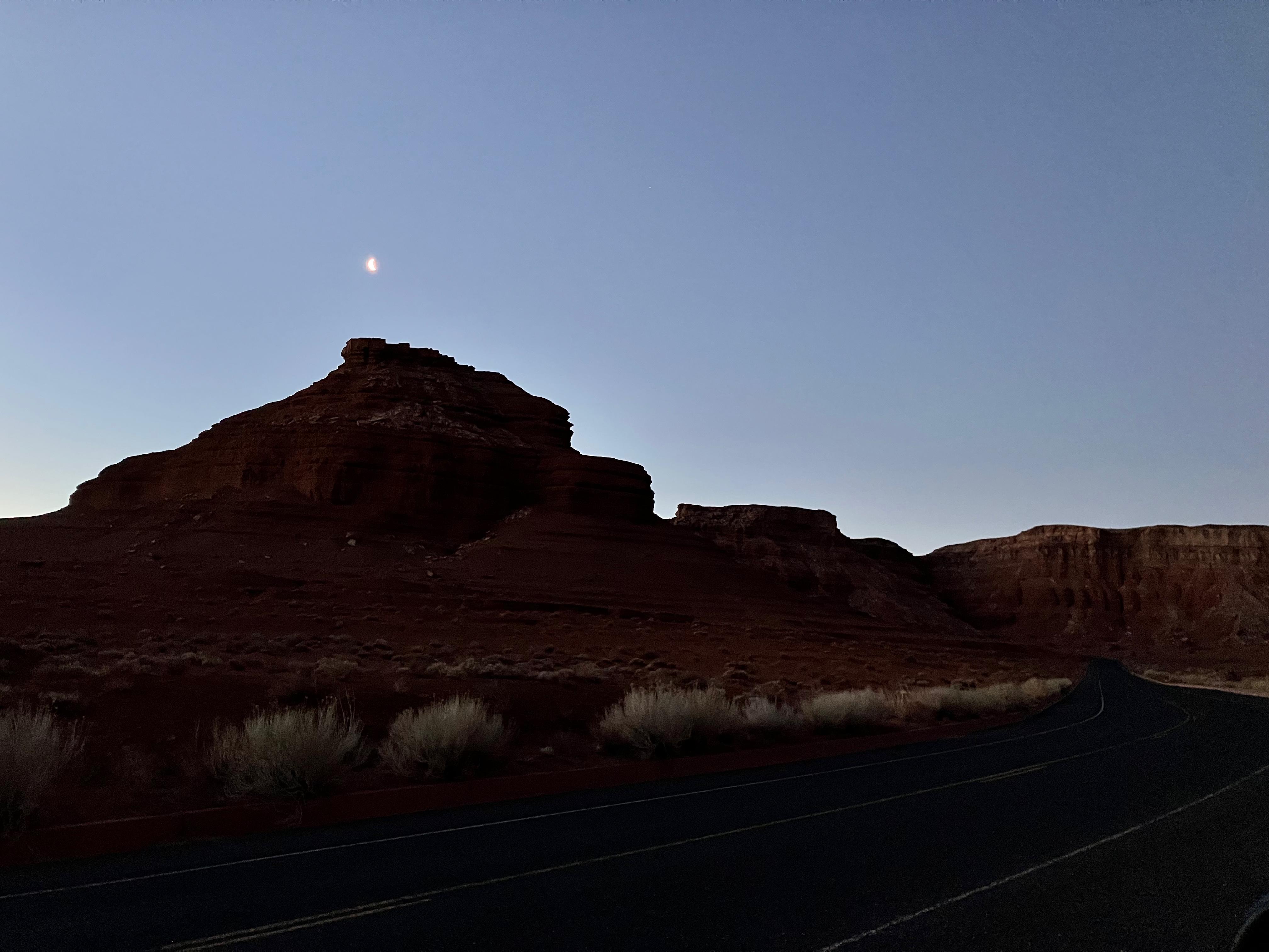 Before sunrise on the road to Lees Ferry