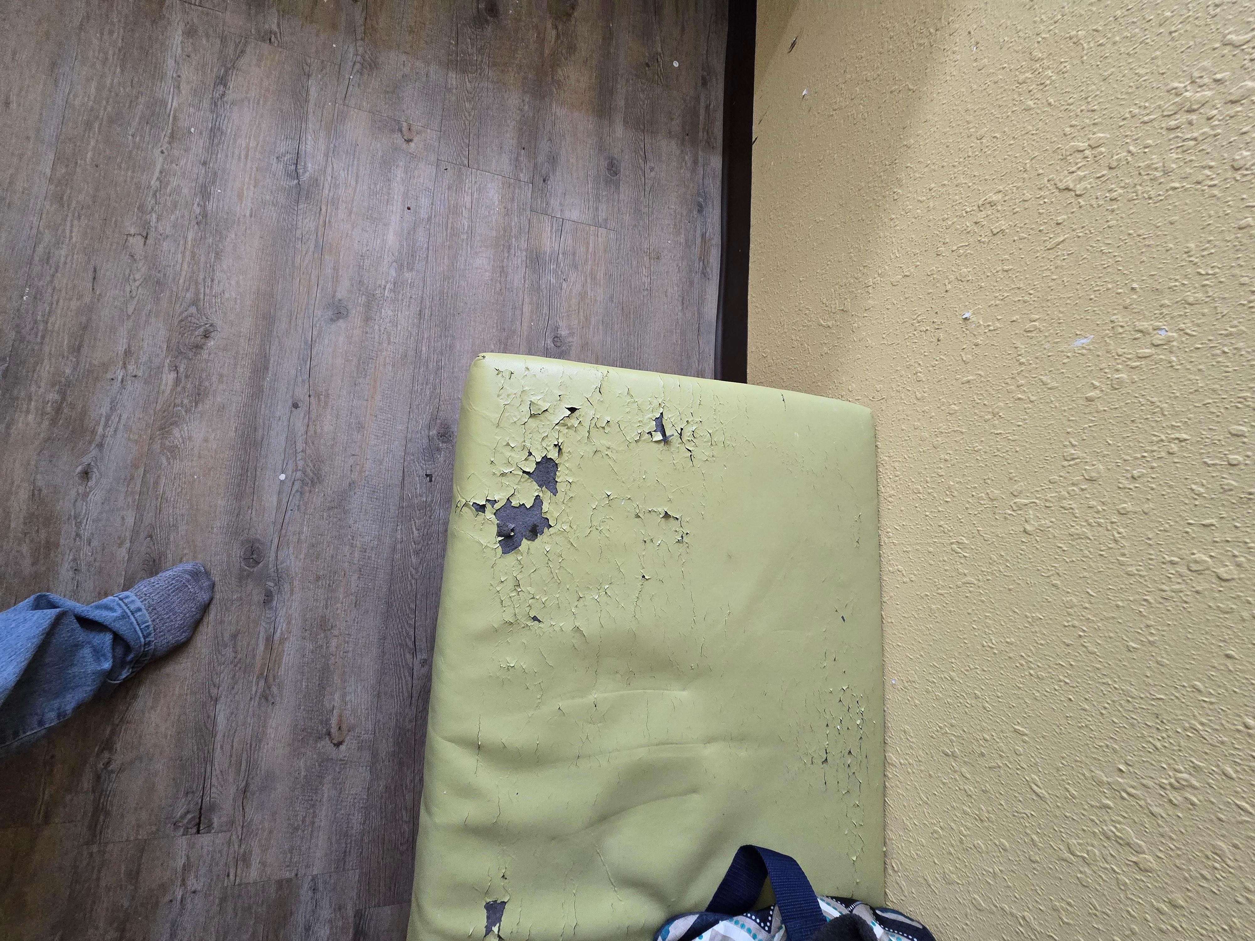 Bench eas crached and peeling
