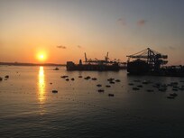 Couché de soleil sur le port