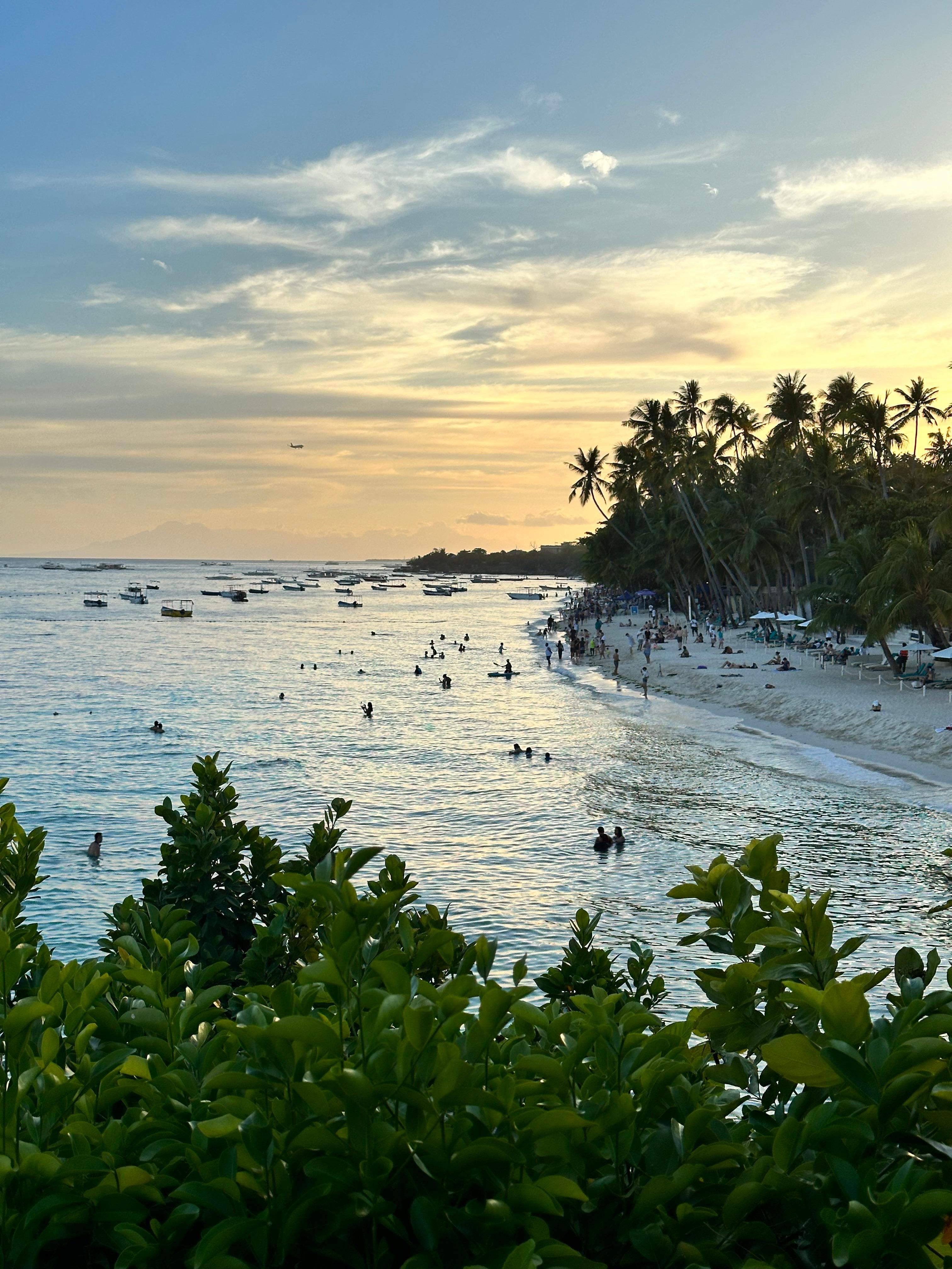 Overlooking Alona Beach from the cocktail deck. 