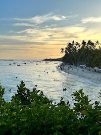 Overlooking Alona Beach from the cocktail deck.