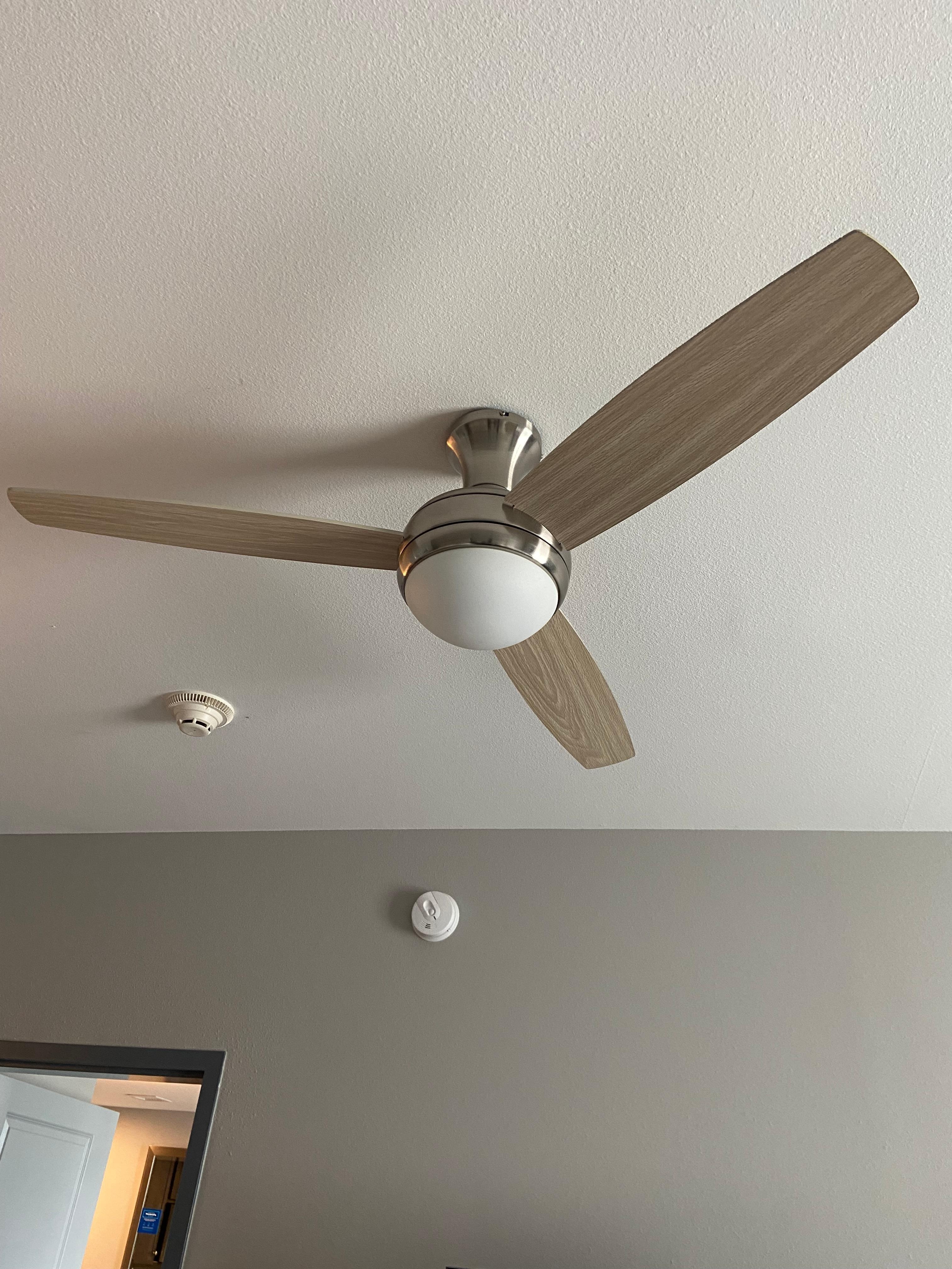 Ceiling fan in bedroom