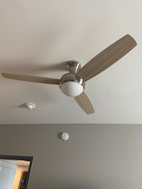 Ceiling fan in bedroom