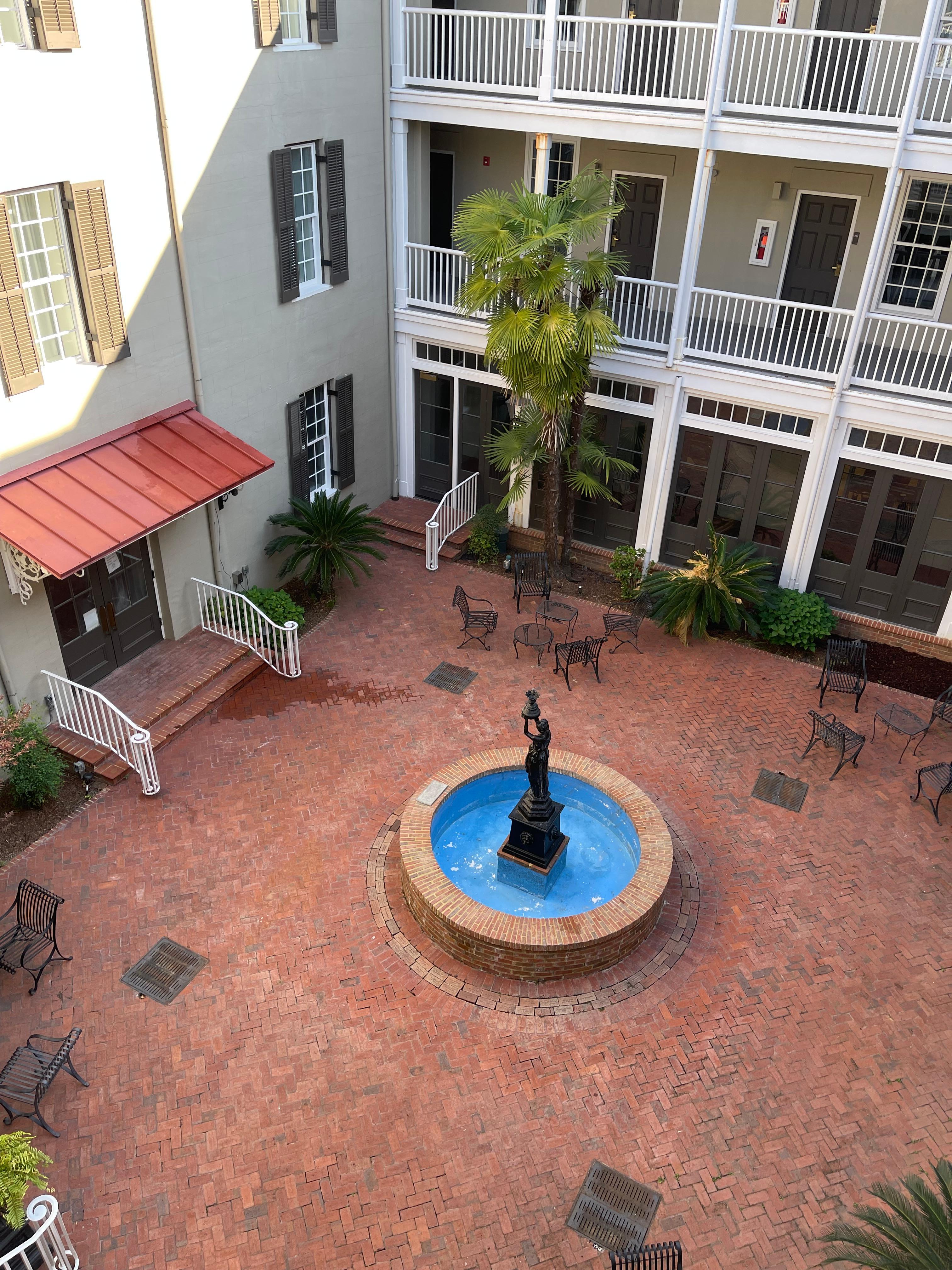 The atrium of the St. James hotel 