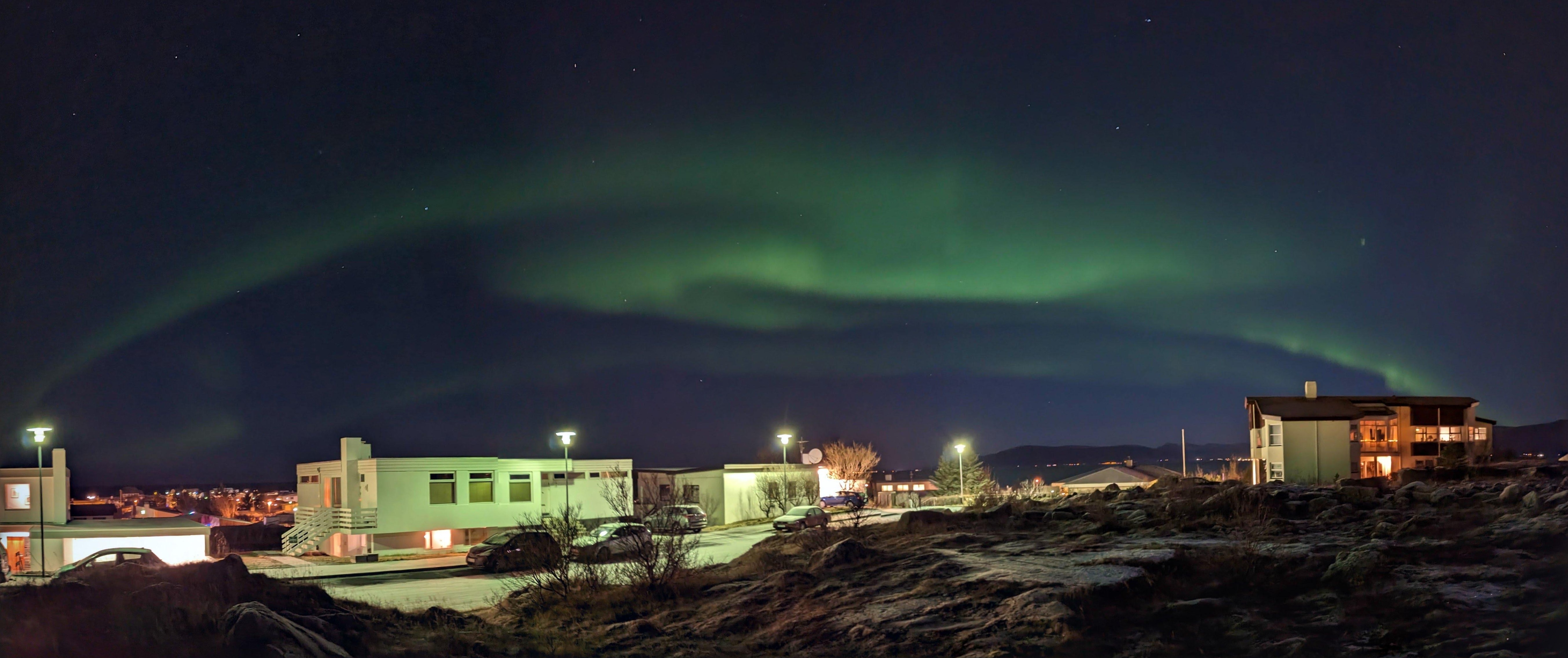 Northern lights from the park across the street 